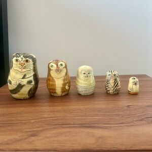 🎉2 for $15🎉 Vintage Set of Wooden Babushcats